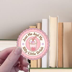 Silly Little Drink Vinyl Sticker Dessert Strawberry Cake Cafe Boba Coffee Matcha